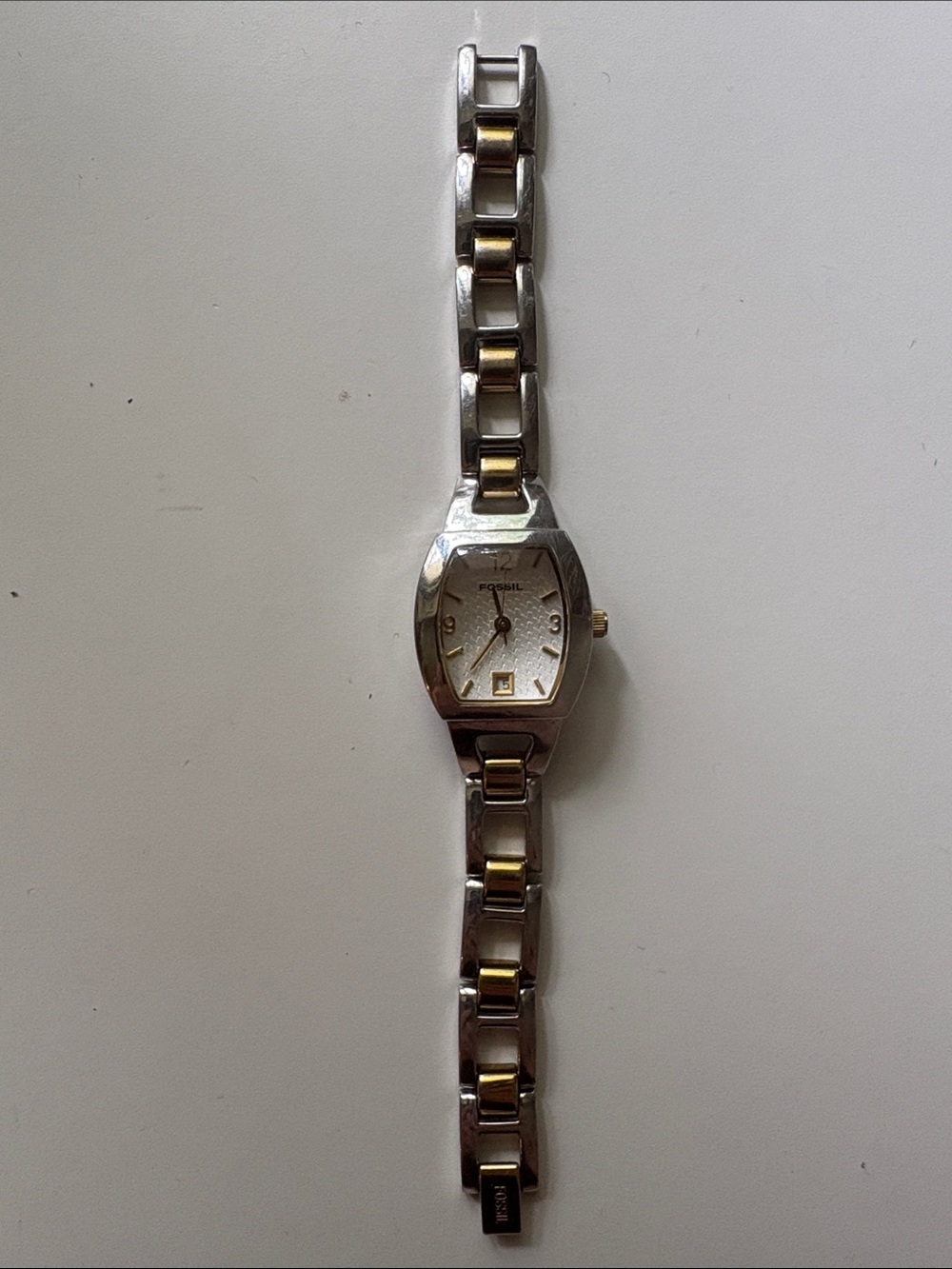 Fossil Two-Tone Silver and Gold Link Bracelet Watch